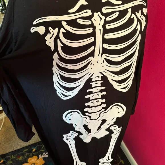 Torrid | Jersey Knit Cold Shoulder Skeleton Dress | Size 4 - Picture 4 of 9